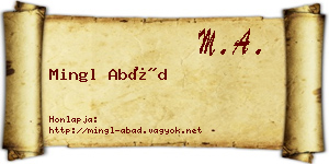 Mingl Abád névjegykártya